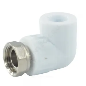 Угольник PP-R комбинированный белый Дн 25х3/4" с накидной гайкой VALFEX 10138025