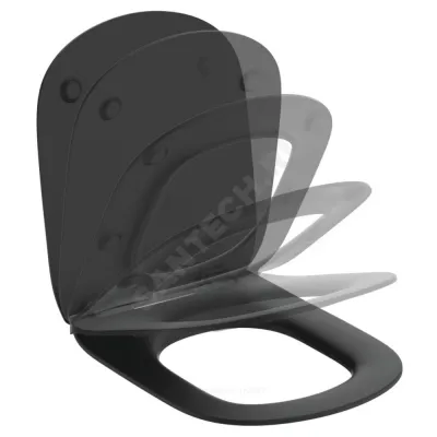 Сиденье для унитаза TESI черное дюропласт Soft close Ideal Standard T3527V3
