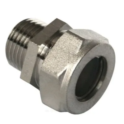 Муфта латунь никель Ду 15х1/2" обжим/НР для нержавеющих труб STAHLMANN SSML1501/2NEF