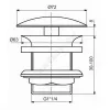 Клапан донный для умывальника латунь 1 1/4" хром слив, пробка D=72мм Ideal Standard J3291AA