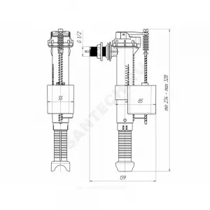 Арматура для бачка наливная 1/2" боковое подключение АНИ Пласт WC5020