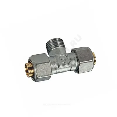 Тройник МП латунь обжим Дн 26х3/4" НР R568AM Giacomini R568MX062