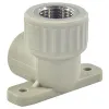 Угольник PP-R комбинированный серый ВР Дн 20х1/2" с креплением VALFEX 10120020Г