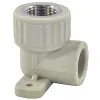 Угольник PP-R комбинированный серый ВР Дн 20х1/2" с креплением VALFEX 10120020Г