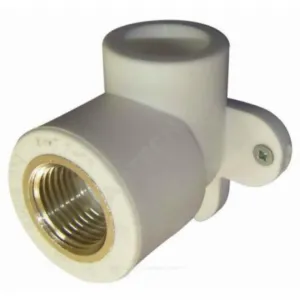 Угольник PP-R комбинированный серый Дн 20х1/2" ВР для PP-R с креплением RTP (РосТурПласт) 11045