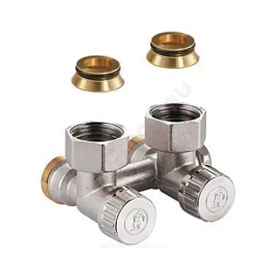 Узел нижнего подключения R384 Ду 20 Ру10 3/4"x3/4"ЕК угловой Giacomini R384X002