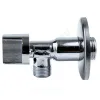 Кран шаровой латунный бытовой хром угловой 1043 G1/2" Ру10 НР редуцированный бабочка Aquasfera 1043-02