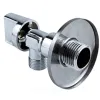 Кран шаровой латунный бытовой хром угловой 1043 G1/2" Ру10 НР редуцированный бабочка Aquasfera 1043-02