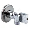 Кран шаровой латунный бытовой хром угловой 1043 G1/2" Ру10 НР редуцированный бабочка Aquasfera 1043-02