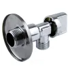 Кран шаровой латунный бытовой хром угловой 1043 G1/2" Ру10 НР редуцированный бабочка Aquasfera 1043-02