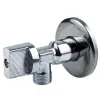 Кран шаровой латунный бытовой хром угловой 1043 G1/2" Ру10 НР редуцированный бабочка Aquasfera 1043-02