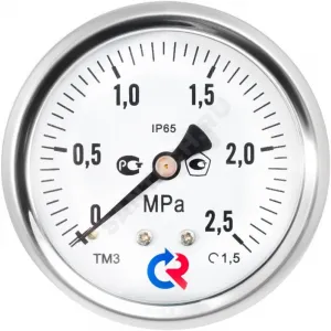 Манометр гидрозаполненный ТМ-520Т.10 осевой Дк100мм 0-0,6 МПа кл.1,0 G1/2" глицерин Росма 00000031032