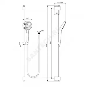 Гарнитур душевой IDEALRAIN EVO ROUND L3 Ideal Standard B2237AA