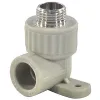 Угольник PP-R комбинированный серый НР Дн 20х1/2" с креплением VALFEX 10121020Г