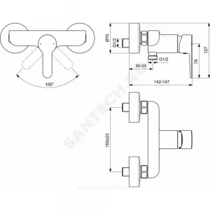 Смеситель для душа одноручный SESIA Ideal Standard BC207AA