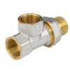 Тройник латунь никель Ду 15 (1/2") ВР/ВР/нак/гайка 9030 ГОСТ 32585-2013 Aquasfera 9030-01