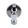 Кран шаровой латунный бытовой хром угловой 1042 G1/2"х3/4" Ру10 НР редуцированный бабочка Aquasfera 1042-02