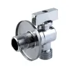 Кран шаровой латунный бытовой хром угловой 1042 G1/2"х3/4" Ру10 НР редуцированный бабочка Aquasfera 1042-02