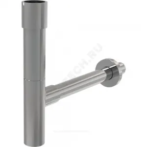 Сифон для умывальника бутылочный латунь 1 1/4"x32 с прямой трубкой 32 хром без выпуска DESIGN Alca Plast A402