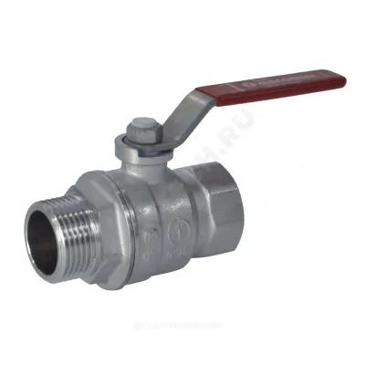 Кран шаровой латунь хром R854L Ду 32 Ру28 ВР/НР полнопроходной рычаг Giacomini R854LX026