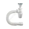 Сифон для умывальника бутылочный 1 1/4"x40 с гофрой 40х40/50 литой выпуск с нержавеющей решёткой D=63мм Орио А-32089