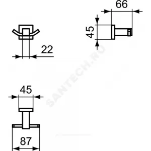 Крючок двойной для одежды IOM Square хром Ideal Standard E2193AA