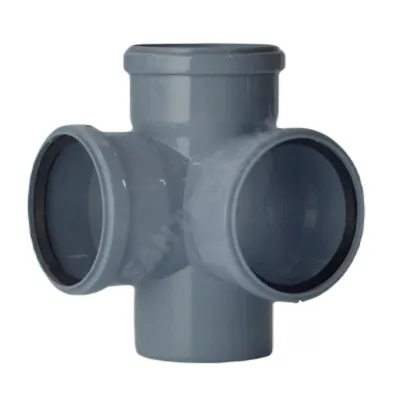 Крестовина PP-H 2-плоскостная серая Дн 110х110х110 б/нап в/к VALFEX 28110110