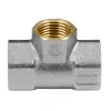 Тройник латунь никель переходной Ду 25х15х25 (1"х1/2"х1") ВР/ВР 9008 ГОСТ 32585-2013 Aquasfera 9008-02