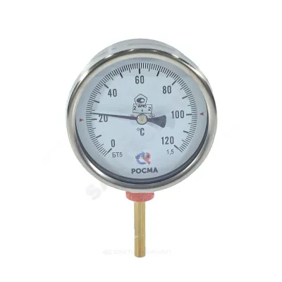 Термометр биметаллический радиальный Дк100 L=100мм G1/2" 120С БТ-52.211 Росма 00000002638