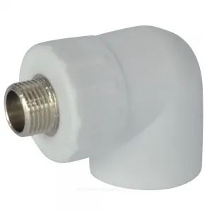 Угольник PP-R комбинированный белый Дн 25х3/4" НР RTP (РосТурПласт) 10802