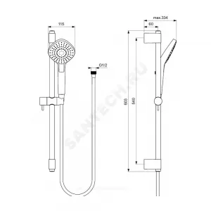 Гарнитур душевой IDEALRAIN EVO DIAMOND L3 Ideal Standard B2234AA