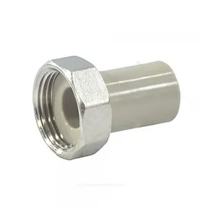 Штуцер PP-R комбинированный серый Дн 20х3/4" с накидной гайкой VALFEX 10136020Г