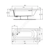 Ванна акриловая SIMPLICITY 160х70 без ножек Ideal Standard W004301