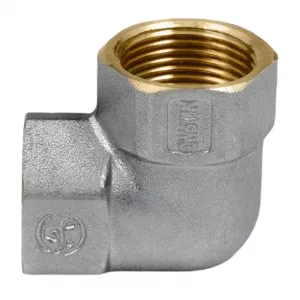 Угольник латунь никель Ду 15 (1/2") ВР/ВР 9001 ГОСТ 32585-2013 Aquasfera 9001-01