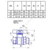 Кран шаровой латунь газ 11б27п А11/1 Ду 15 Ру25 ВР/НР полнопроходной бабочка БАЗ БАЗ.А11.1.15