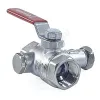 Кран шаровой латунь со спускником R250DS хром Ду 32 Ру35 ВР G1 1/4" рычаг со спускником Giacomini R250SX006