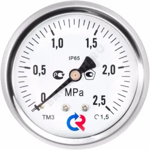 Манометр гидрозаполненный ТМ-320Т.20 осевой Дк63мм 0-0,6 МПа кл.1,5 G1/4" силикон Росма 00000030734