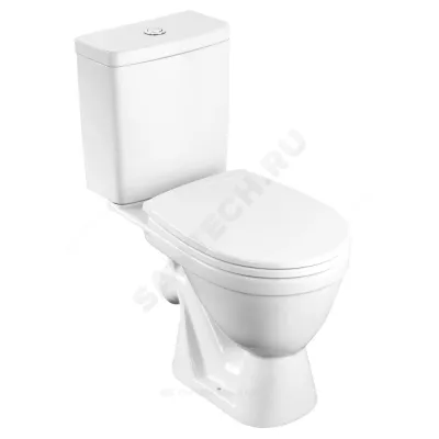 Унитаз-компакт Уно белый нижний подвод косой выпуск 2/реж полипропилен Soft close Santek 1.WH50.1.613
