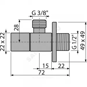 Вентиль для подключения смесителя 1/2"x3/8" Alca Plast ARV002