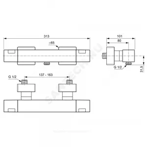 Смеситель для душа термостат CERATHERM C100 Ideal Standard A7533AA