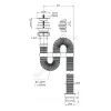 Сифон для умывальника/мойки гофрированный 1 1/2"x40 с переходником на 50мм L=1000мм выпуск с нержавеющей решёткой D=70мм Орио АС-3011