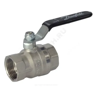 Кран шаровой латунь никель BVR-A Ду 25 Ру25 ВР полнопроходной рычаг Danfoss 065B3090