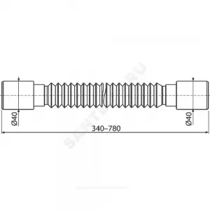 Гофра 40х40 L=340-780мм Alca Plast A710