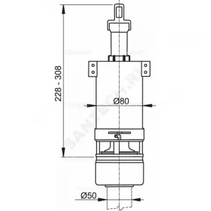 Арматура для низкого бачка сливная шток 1/реж Alca Plast A02