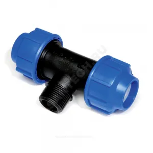 Тройник компрессионная ПЭ Дн 63х1 1/4"х63 НР Ру16 VALFEX 1210026311463