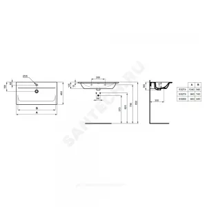 Умывальник мебельный CONNECT Vanity 84 1 отверстие под смеситель по центру Ideal Standard E027901