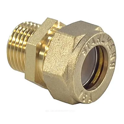 Муфта латунь Ду 15х1/2" обжим/НР для нержавеющих труб STAHLMANN SSML1501/2BEF
