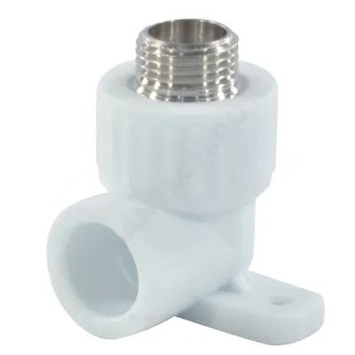 Угольник PP-R комбинированный белый НР Дн 20х1/2" с креплением VALFEX 10121020
