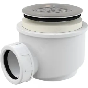 Сифон для поддона 1 1/2"x60/40 h=72мм с нержавеющей решёткой D=86мм Alca Plast A46-60