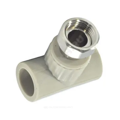 Тройник PP-R комбинированный серый с накидной гайкой Дн 25х1" VALFEX 10140125Г